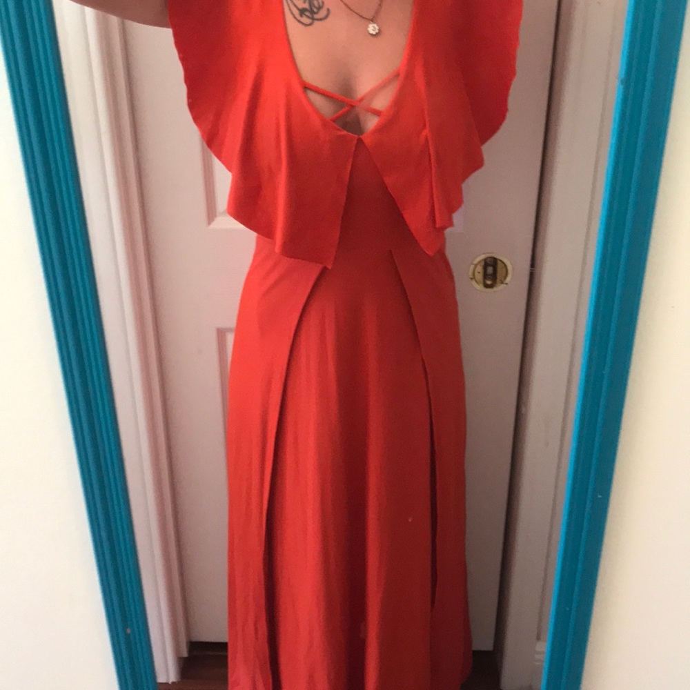 Sexy Orange Slit dress!